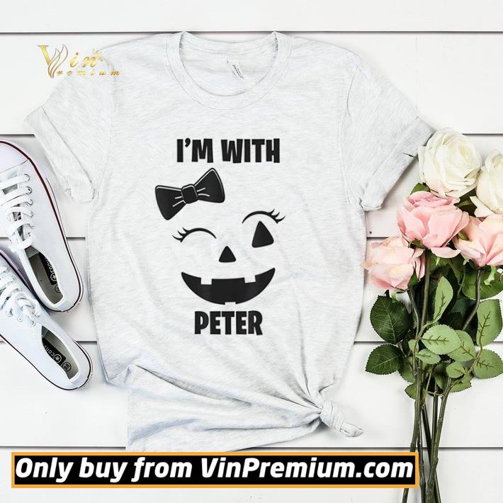 8ebcfbc2 funny i m with peter funny couples halloween winking girl pumpkin shirt 4 - Funny I’m With Peter Funny Couples Halloween Winking Girl Pumpkin shirt