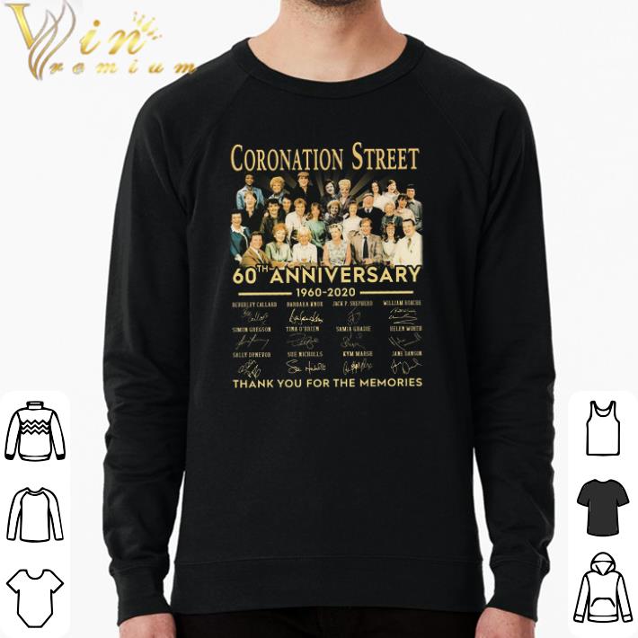 b63bbf6f funny coronation street 60th anniversary 1960 2020 signature thank you shirt 4 - Funny Coronation Street 60th Anniversary 1960 2020 Signature Thank You shirt