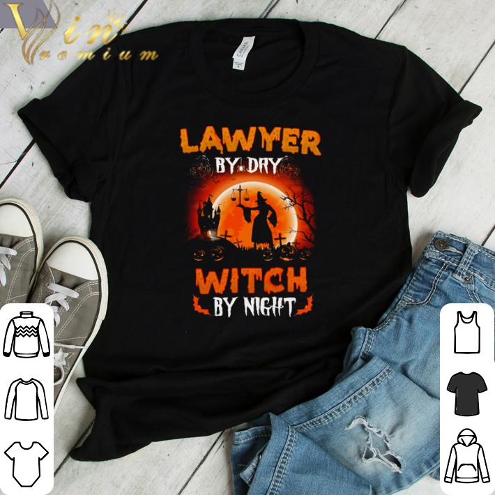 Awesome Lawyer by day witch by night Halloween shirt