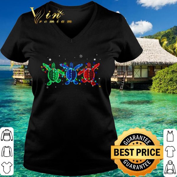 Official Turtles green blue red Light Christmas shirt
