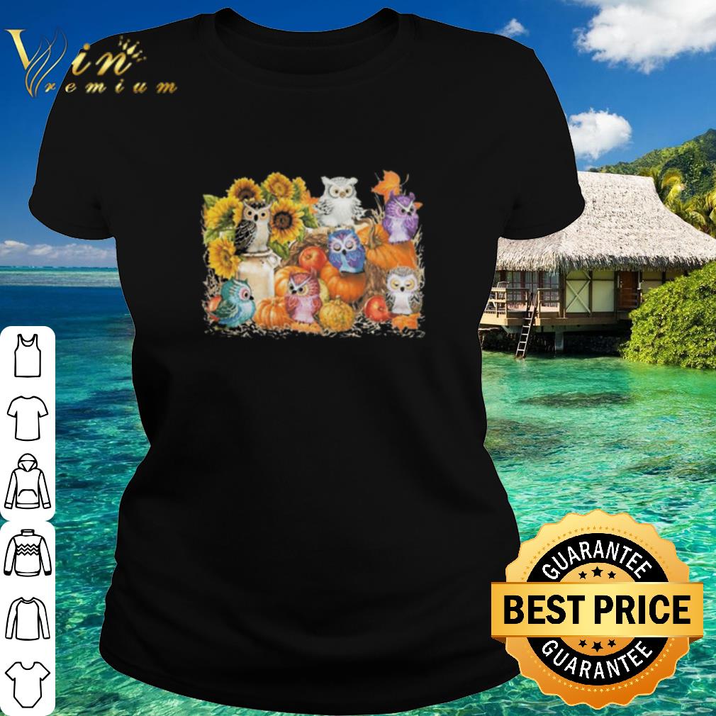 Official Halloween Owls Pumpkin Sunflower shirt