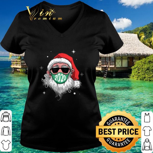 Best Santa wearing mask and glasses christmas shirt