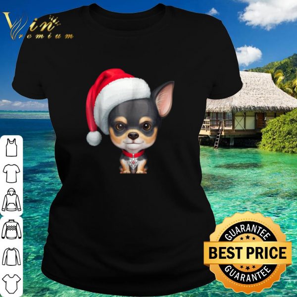 Best Chihuahua wearing Santa Claus Christmas hat shirt