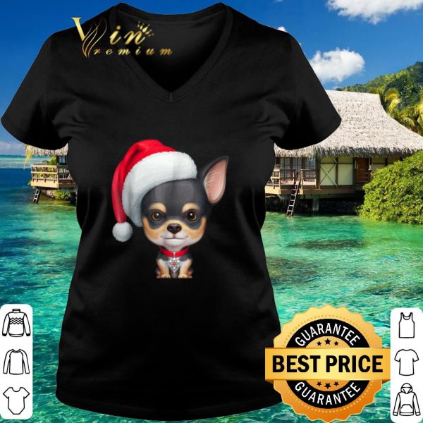 Best Chihuahua wearing Santa Claus Christmas hat shirt