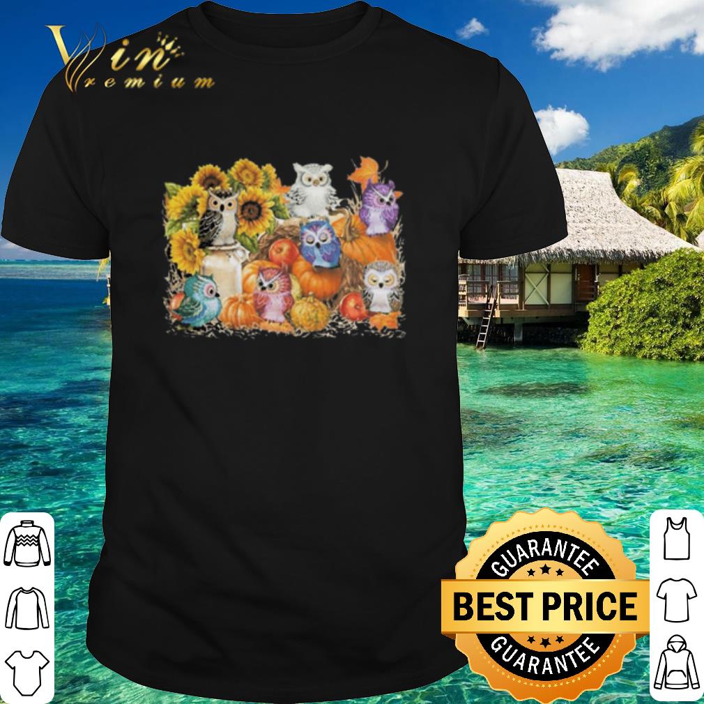 Official Halloween Owls Pumpkin Sunflower shirt