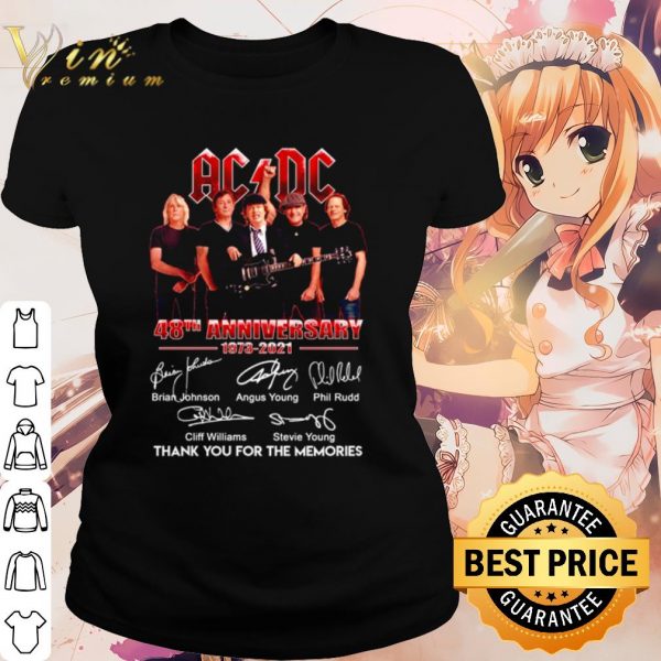 Premium ACDC Band 48th Anniversary signature Brian Johnson Angus Young Phil Rudd shirt
