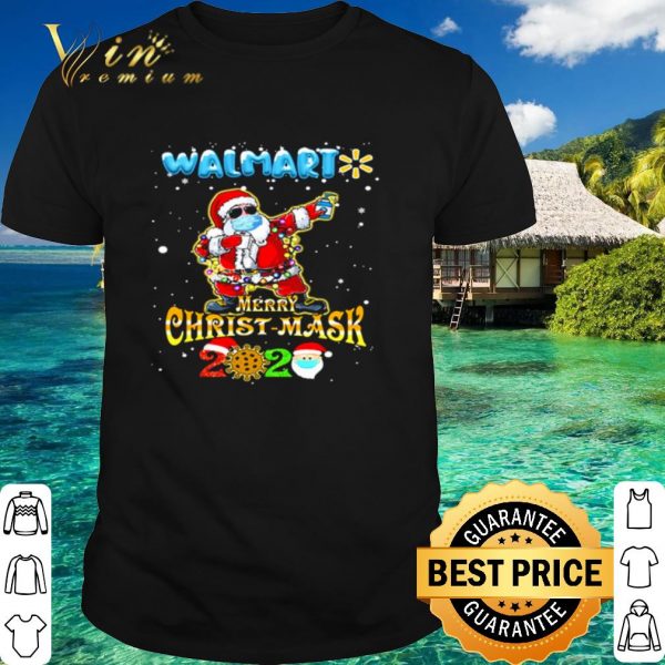 Cool Santa face mask dabbing Walmart merry Christ-mask 2020 Christmas shirt