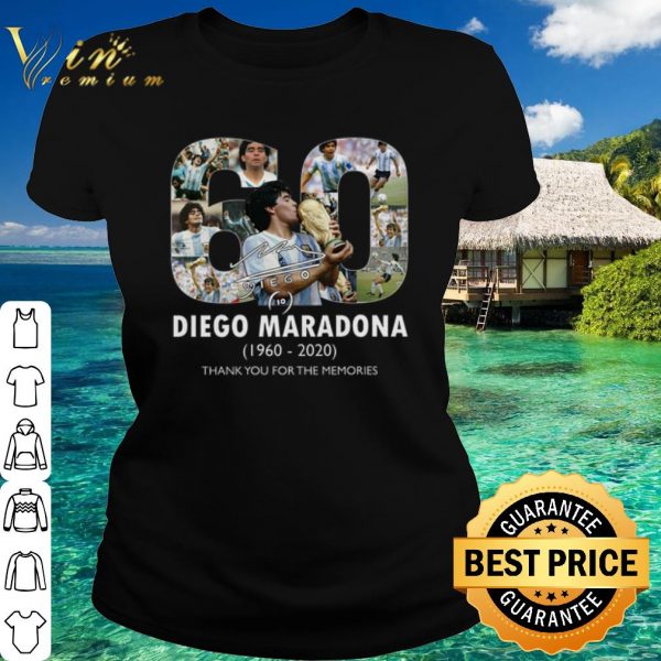 Top 60 Diego Maradona 1960 2020 thank you for the memories Signature shirt