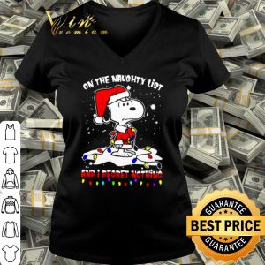 Top Santa Snoopy on the naughty list and I regret nothing Christmas shirt 2