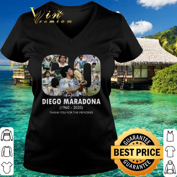 Top 60 Diego Maradona 1960 2020 thank you for the memories Signature shirt