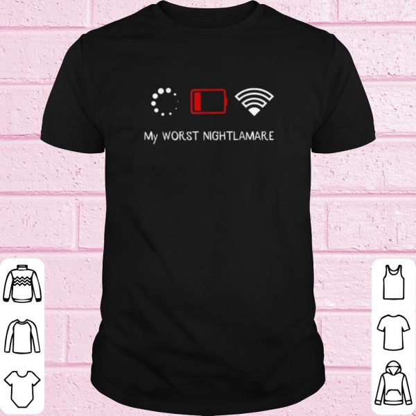 Official My Worst Nightmare Wifi battery low shirt