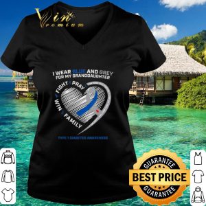 Top Diabetes Awareness I wear blue and grey for my granddaughter shirt 2