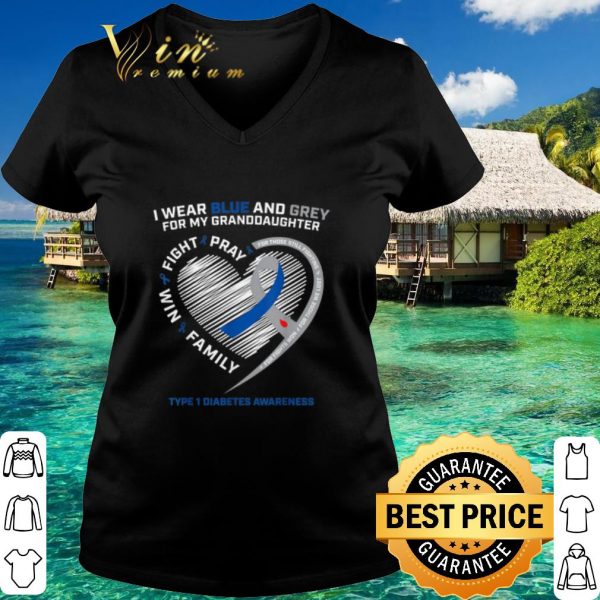 Top Diabetes Awareness I wear blue and grey for my granddaughter shirt
