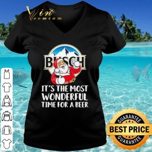 Premium Santa Claus Drinking Busch Light It’s The Most Wonderful Time For A Beer shirt 2