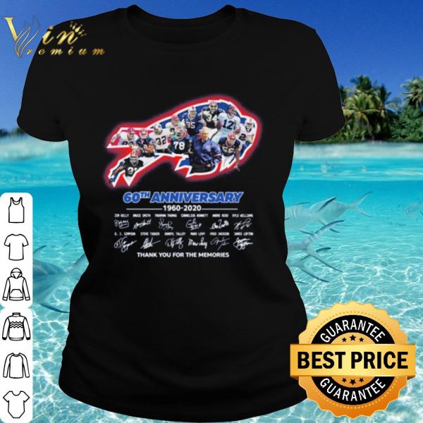 Nice Buffalo Bills 60th Anniversary 1960 2020 players signature thank you for the memories shirt