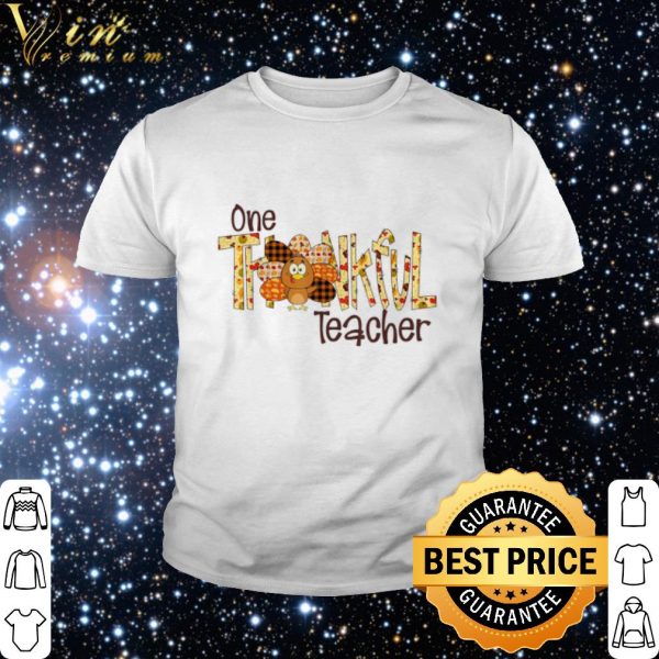 Best One Thankful Teacher Leopard Turkey shirt