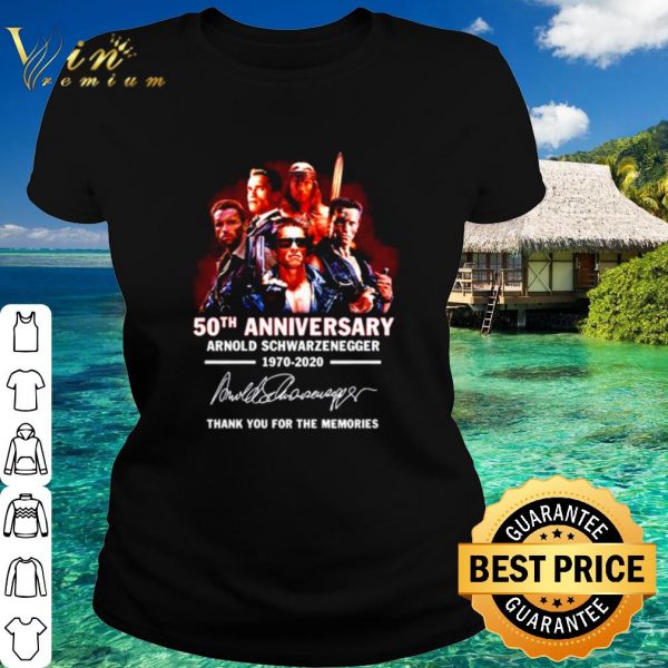 Top 50th Anniversary Arnold Schwarzenegger thank you for the memories shirt