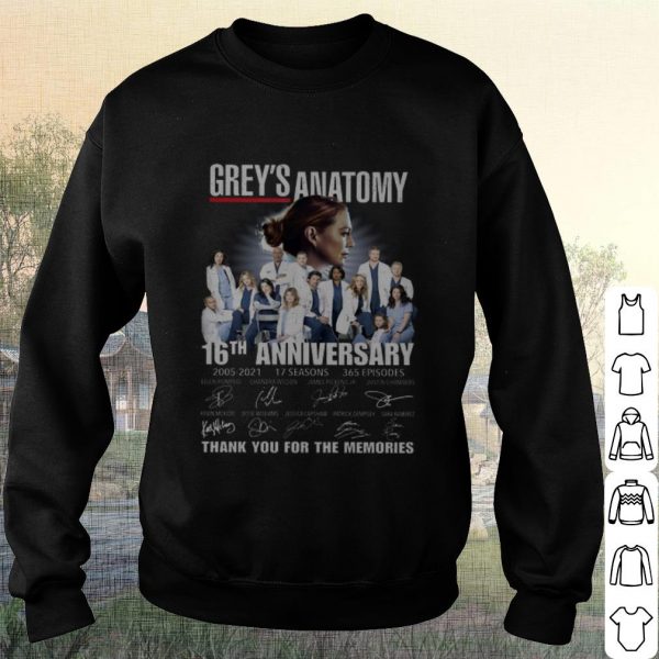 Cool Grey's Anatomy 16th anniversary thank you for the memories Signature shirt
