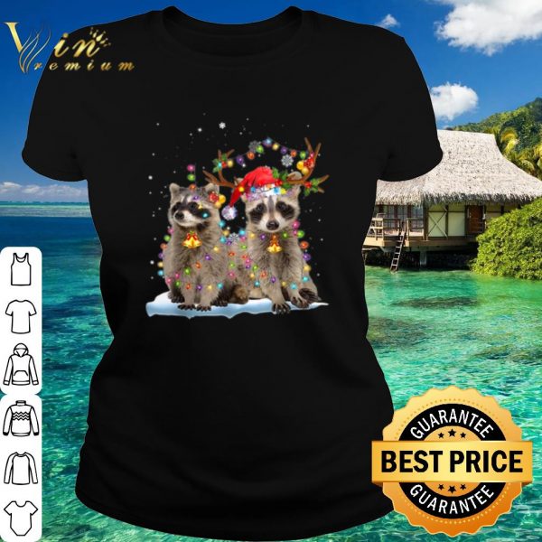 Premium Raccoon Christmas Tree Lights Xmas shirt