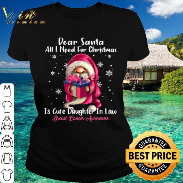 Original Dear Santa All I Need For Christmas Breast Cancer Awareness shirt