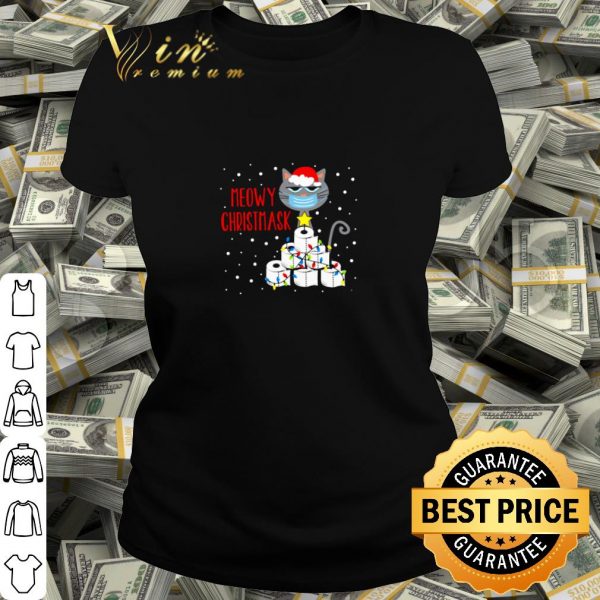 Best Meowy Christmask Cat face mark toilet paper Christmas shirt