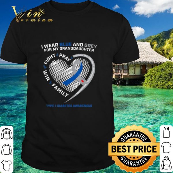 Top Diabetes Awareness I wear blue and grey for my granddaughter shirt