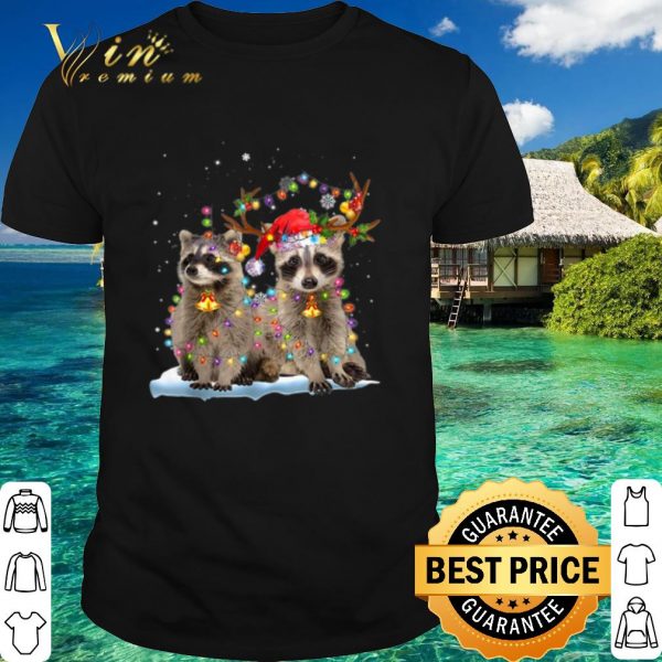 Premium Raccoon Christmas Tree Lights Xmas shirt