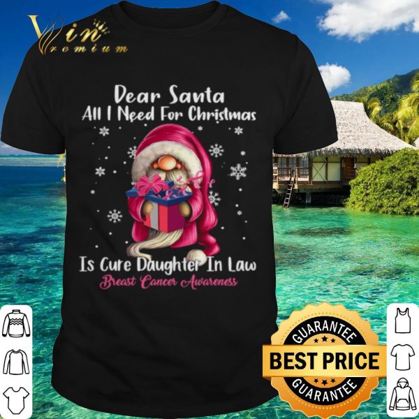 Original Dear Santa All I Need For Christmas Breast Cancer Awareness shirt