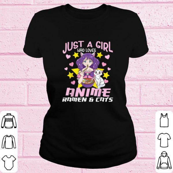 Official Just a girl who loves Annime Ramen and Cat shirt