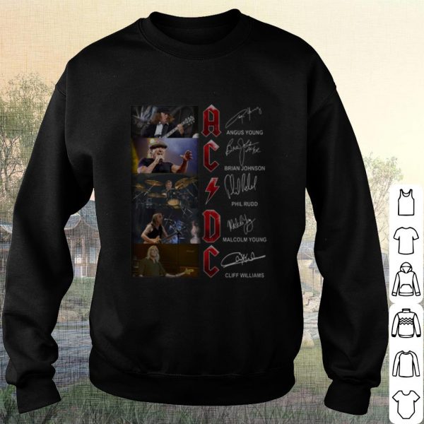 Cool ACDC Signature Angus Young Brian Johnson Malcolm Young Cliff Williams shirt