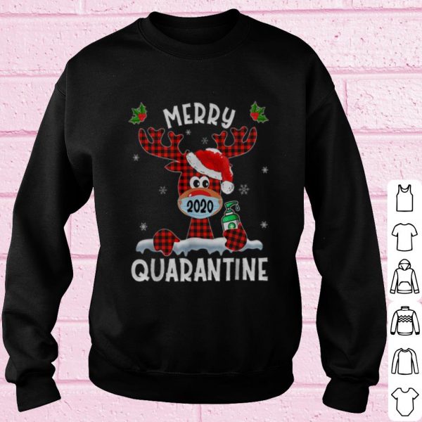 Official Reindeer Face Mask Merry Quarantine 2020 Christmas shirt