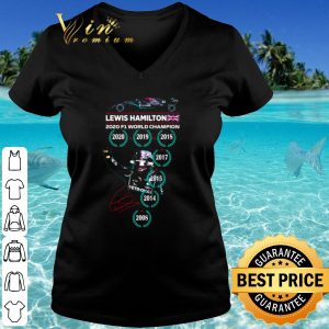 Top Lewis Hamilton 2020 f1 world champion signature shirt 2
