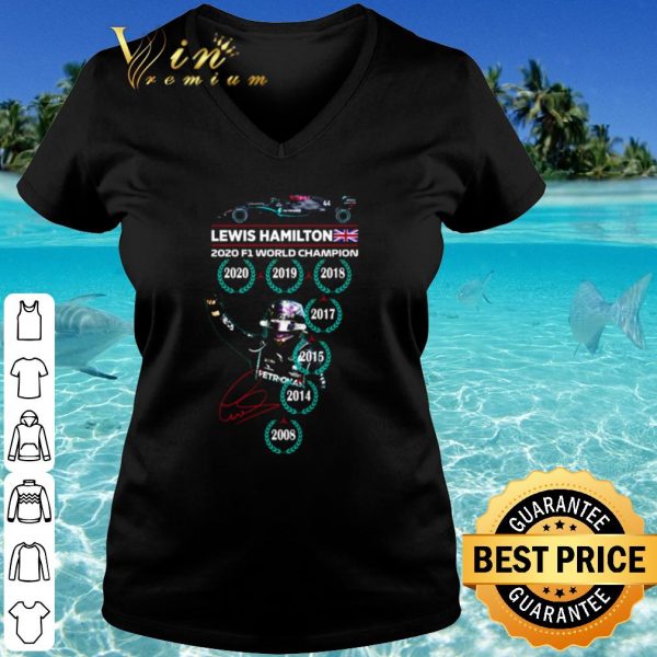 Top Lewis Hamilton 2020 f1 world champion signature shirt