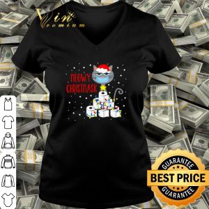 Best Meowy Christmask Cat face mark toilet paper Christmas shirt 2
