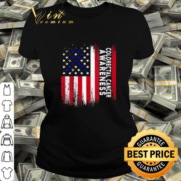 Cool Colorectal Cancer Awareness American Flag shirt