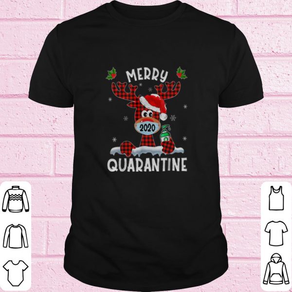 Official Reindeer Face Mask Merry Quarantine 2020 Christmas shirt
