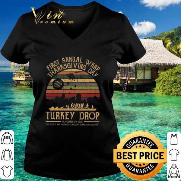 Official First annual wkrp thanksgiving day Turkey drop vintage shirt