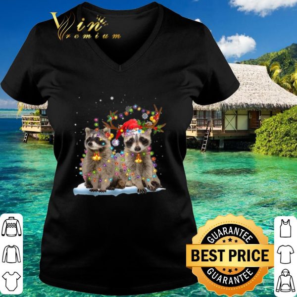 Premium Raccoon Christmas Tree Lights Xmas shirt