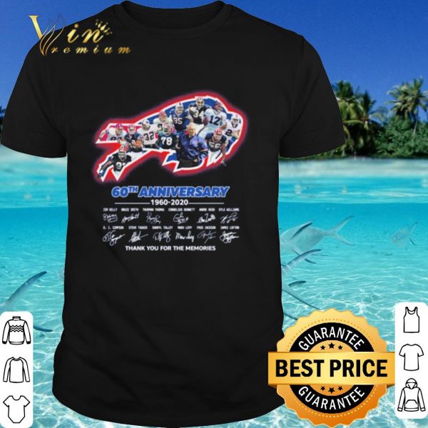 Nice Buffalo Bills 60th Anniversary 1960 2020 players signature thank you for the memories shirt