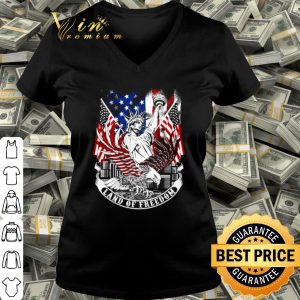 Best Liberty eagle American flag land of freedom shirt 2