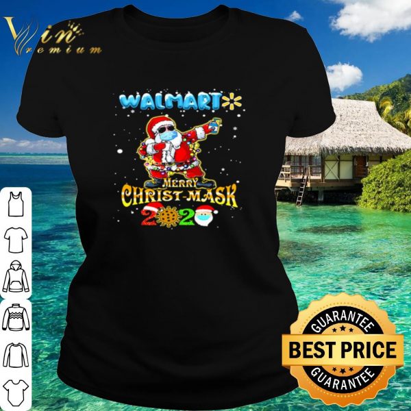 Cool Santa face mask dabbing Walmart merry Christ-mask 2020 Christmas shirt