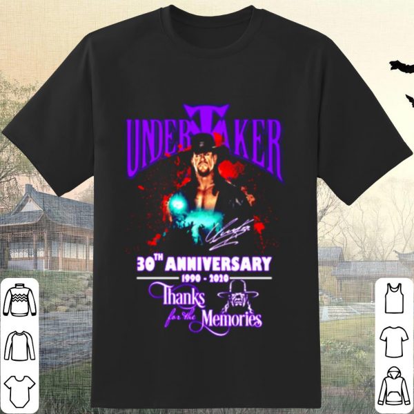 Cool Undertaker 30th Anniversary 1990 2020 thank for the memories signature shirt