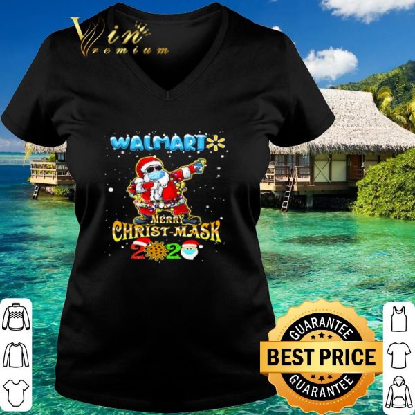 Cool Santa face mask dabbing Walmart merry Christ-mask 2020 Christmas shirt
