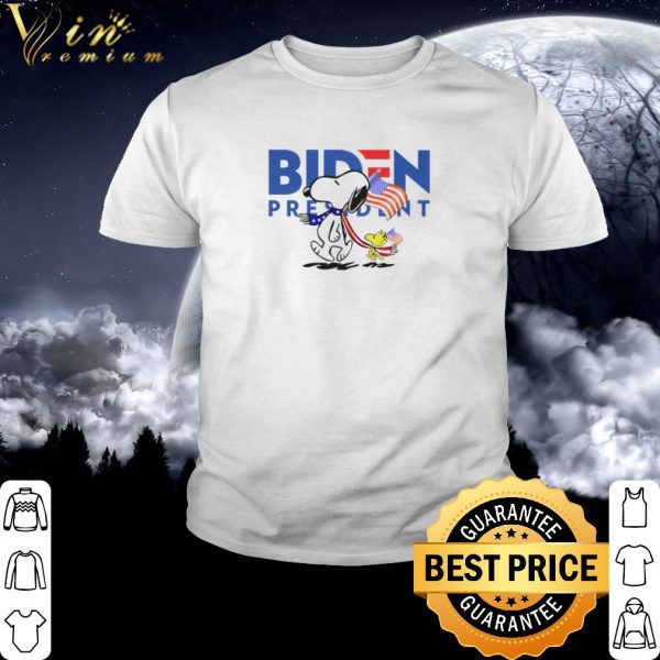 Official Snoopy and Woodstock vote Biden President American flag shirt