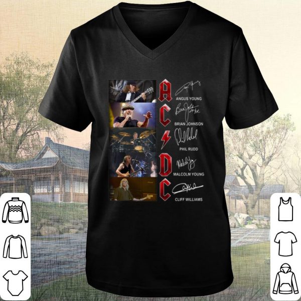 Cool ACDC Signature Angus Young Brian Johnson Malcolm Young Cliff Williams shirt