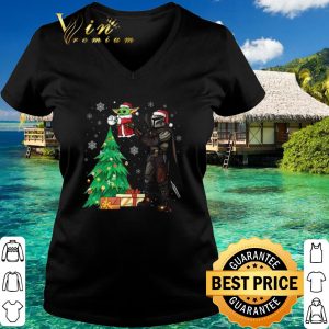 Original The Mandalorian Hug Baby Yoda Tree Christmas shirt 2