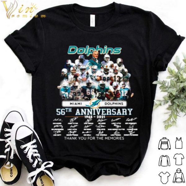 Cool Miami Dolphins 56th Anniversary Thank For The Memories Signatures shirt