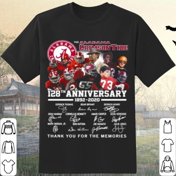 Cool The Alabama Crimson Tide 128th Anniversary Thank Memories Signatures shirt