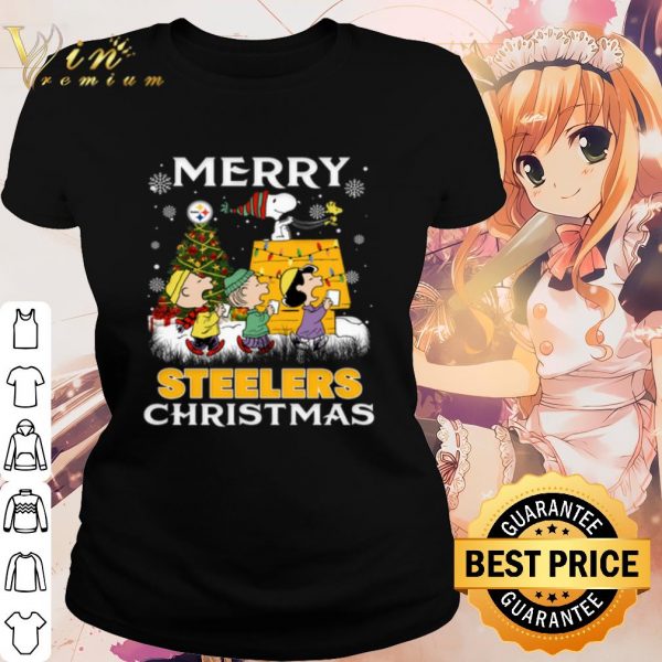 Pretty Snoopy and Charlie Merry Steelers Christmas shirt