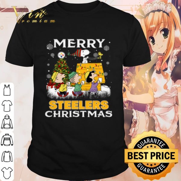 Pretty Snoopy and Charlie Merry Steelers Christmas shirt